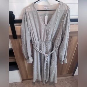 Baltic Born Gray Floral Midi Dress